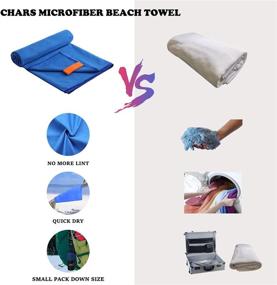 img 1 attached to 🏖️ CHARS Camping Towels Microfiber Sand Free Beach Towel: Compact, Quick Drying, for Travel, Gym, Pool, Yoga & More!