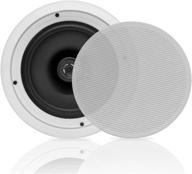 🔊 pyle pdic81rd 8'' 2-way midbass woofer speakers: in-wall/in-ceiling flush mount pair with 250 watts peak power and high-temperature voice coil logo