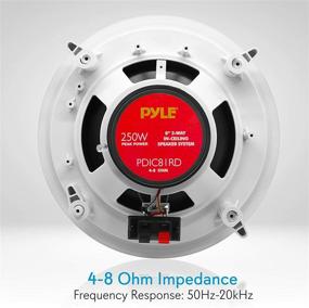 img 3 attached to 🔊 Pyle PDIC81RD 8'' 2-Way Midbass Woofer Speakers: In-Wall/In-Ceiling Flush Mount Pair with 250 Watts Peak Power and High-Temperature Voice Coil