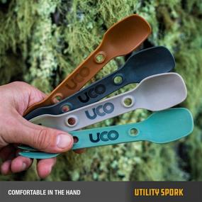 img 1 attached to 🍽️ UCO Utility Spork 3-in-1 Combo Spoon-Fork-Knife Utensil, 2-Pack: Gold and Sky Blue for Efficient Dining