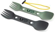 🍽️ uco utility spork 3-in-1 combo spoon-fork-knife utensil, 2-pack: gold and sky blue for efficient dining логотип