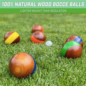 img 3 attached to 🎳 GoSports 100mm Hardwood Bocce Set: 8 Premium 12oz Wood Balls, Pallino, Case & Measuring Rope – The Perfect Bocce Experience