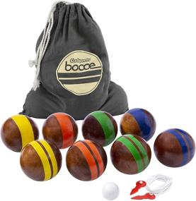 img 4 attached to 🎳 GoSports 100mm Hardwood Bocce Set: 8 Premium 12oz Wood Balls, Pallino, Case & Measuring Rope – The Perfect Bocce Experience