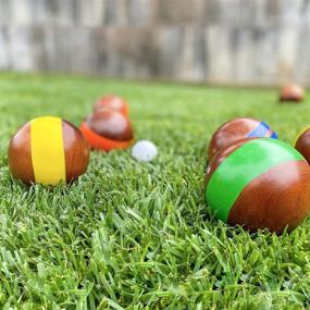 img 1 attached to 🎳 GoSports 100mm Hardwood Bocce Set: 8 Premium 12oz Wood Balls, Pallino, Case & Measuring Rope – The Perfect Bocce Experience