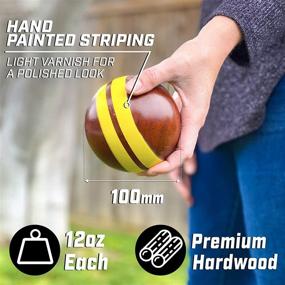 img 2 attached to 🎳 GoSports 100mm Hardwood Bocce Set: 8 Premium 12oz Wood Balls, Pallino, Case & Measuring Rope – The Perfect Bocce Experience