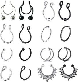 img 4 attached to Septum Rings Stainless Piercing Jewelry