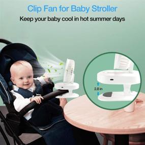 img 3 attached to 🌬️ White Clip-on Stroller Fan for Baby - Battery Operated Portable Fan with 360° Rotation Desk Clamp - Ideal for Camping and Traveling