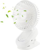 🌬️ white clip-on stroller fan for baby - battery operated portable fan with 360° rotation desk clamp - ideal for camping and traveling логотип