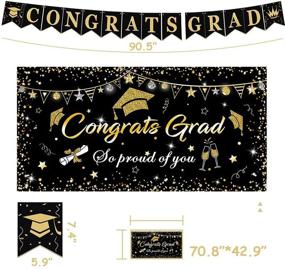 img 2 attached to Graduation Decorations Supplies Backdrop （Black）