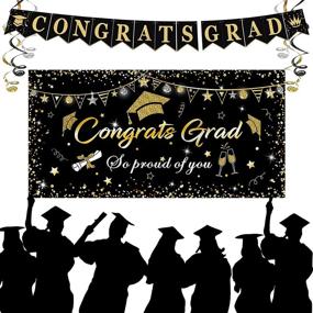 img 4 attached to Graduation Decorations Supplies Backdrop （Black）