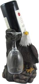 img 3 attached to 🦅 DWK Bald Eagle Wine Bottle Holder with Wine Glasses - Kitchen Accessories and Wine Bar Decor Set