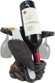 img 2 attached to 🦅 DWK Bald Eagle Wine Bottle Holder with Wine Glasses - Kitchen Accessories and Wine Bar Decor Set