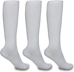 img 4 attached to 🧦 High-Quality Big Girls' School Uniform Knee-High Socks (3 Pairs-Pack)