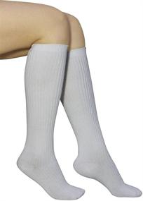 img 2 attached to 🧦 High-Quality Big Girls' School Uniform Knee-High Socks (3 Pairs-Pack)
