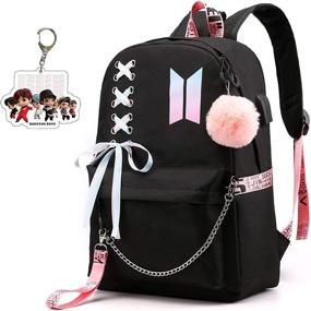 img 4 attached to 🎒 BOOSOS Backpack Daypack Taehyung Jungkook: Stylish and Versatile Travel Companion