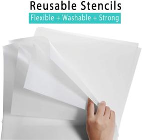 img 1 attached to EGOSKY 12-Pack 7mil Blank Stencil Sheets - 12x12 Inch Mylar Template Material for Cricut & Silhouette Machines