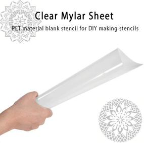 img 2 attached to EGOSKY 12-Pack 7mil Blank Stencil Sheets - 12x12 Inch Mylar Template Material for Cricut & Silhouette Machines