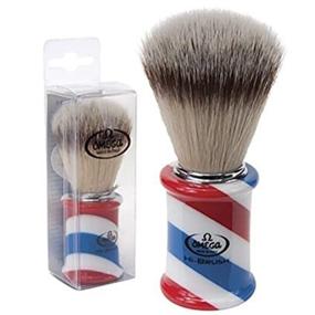 img 3 attached to 🪒 Omega Hi Brush Barber Pole Shaving Brush: Soft High Tech Synthetic Fibers - Vegan