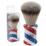 🪒 omega hi brush barber pole shaving brush: soft high tech synthetic fibers - vegan logo