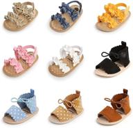 👶 meckior infant baby girls boys summer sandals | open toe lace princess dress wedding flats shoes | newborn toddler soft non-slip sole first walker crib shoes logo