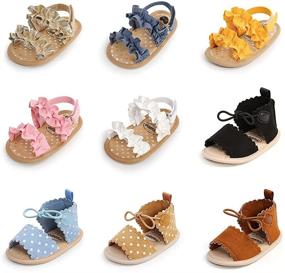 img 4 attached to 👶 Meckior Infant Baby Girls Boys Summer Sandals | Open Toe Lace Princess Dress Wedding Flats Shoes | Newborn Toddler Soft Non-Slip Sole First Walker Crib Shoes