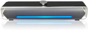 img 4 attached to 🔊 PHISSION USB Powered Computer Soundbar with LED Light for PC & Mobile - Enhanced Audio Experience, 3.5mm Aux Input