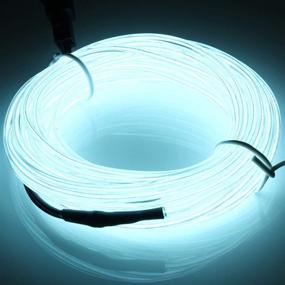 img 4 attached to JIGUOOR EL Wire Battery Pack: 16.4ft / 5m White Neon Light Strip for DIY, Festival, Party Decoration, Pub, Halloween, Chrismas