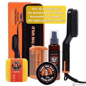 img 4 attached to 🧔 TAME THE WILD: Ultimate Beard Grooming Kit - Complete Essentials Set with Easy Glide Beard Straightener, Anti-Scald Comb, Heat Protection Spray, Beard Soap, Balm, Detangle Comb, and Storage Case for Effortless Beard Styling