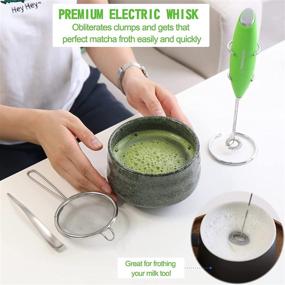 img 2 attached to 🍵 TEANAGOO Matcha Set - Electric Whisk & Stand, Stainless Steel Scoop & Sifter, Handbook. 5pcs/set - Ideal for Matcha Beginners. Matcha Whisk, Mini Whisk, Electric Frother, Matcha Wisk, Matcha Frother