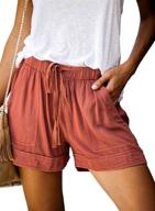 🩳 stylish & comfortable: wielsscca women's drawstring shorts with pockets for summer logo