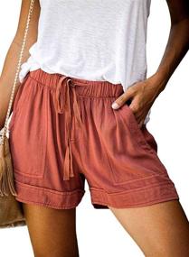 img 4 attached to 🩳 Stylish & Comfortable: Wielsscca Women's Drawstring Shorts with Pockets for Summer