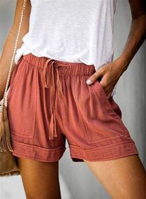 img 2 attached to 🩳 Stylish & Comfortable: Wielsscca Women's Drawstring Shorts with Pockets for Summer