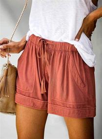 img 1 attached to 🩳 Stylish & Comfortable: Wielsscca Women's Drawstring Shorts with Pockets for Summer
