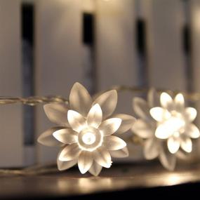 img 1 attached to 13.2ft/13ft 40 LED Lotus Flower LED String Lights - Ideal for Chrismas, Party, Wedding, Indoor & Garden Décor (Warm White)