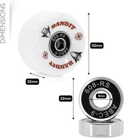 img 3 attached to Bandit Skate Co. Skateboard Wheels 52mm, ABEC 9 Bearings & Tool: Optimal Performance Package