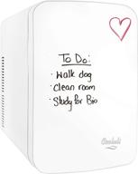 🌟 cooluli vibe mini fridge for bedroom - portable 15l refrigerator with whiteboard - travel, car & office cooler & warmer for food, drinks & skincare (white) логотип