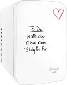 img 4 attached to 🌟 Cooluli Vibe Mini Fridge for Bedroom - Portable 15L Refrigerator with Whiteboard - Travel, Car & Office Cooler & Warmer for Food, Drinks & Skincare (White)