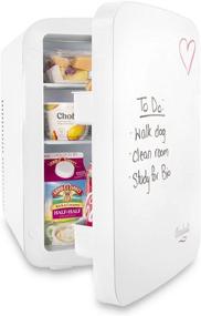 img 3 attached to 🌟 Cooluli Vibe Mini Fridge for Bedroom - Portable 15L Refrigerator with Whiteboard - Travel, Car & Office Cooler & Warmer for Food, Drinks & Skincare (White)