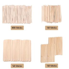 img 2 attached to 🪒 Mibly 4 Style Assorted Wooden Wax Sticks (Pack of 250) - Hair Removal and Wood Craft Sticks for Body, Legs, Face, Eyebrow Waxing Applicator Spatulas in Small, Medium, and Large Sizes