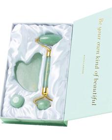 img 4 attached to 🌿 Organic Jade Roller & Gua Sha Set for Face - Premium Natural Facial Massage Tools for Lymphatic Drainage, Skin Rejuvenation, Reducing Puffiness, and Neck & Face Firming