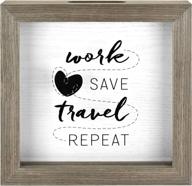 🏦 mcs work save travel repeat fund bank shadowbox: the perfect gray woodgrain travel keepsake логотип