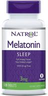 💤 natrol melatonin tablets: fall asleep faster, stay asleep longer, strengthen immune system - 100% vegetarian, 3mg, 120 count logo