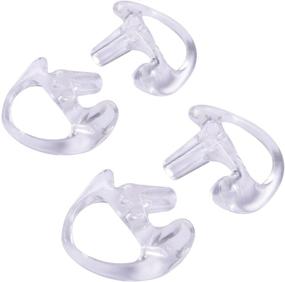 img 3 attached to HDE Replacement Ear Mold for Two Way Radio Acoustic 🎧 Coil Tube Earpiece - 2 Pairs (Medium and Large Sizes) - Clear