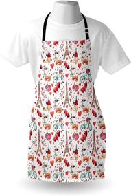 img 1 attached to 🍷 Romantic Apron by Ambesonne - Love Themed Paris Coffee Wine Perfumes Bikes with Heart Backdrop - Unisex Kitchen Bib with Adjustable Neck for Cooking, Gardening - Adult Size, Red Coral