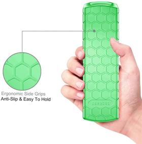 img 2 attached to 📱 Fintie Protective Case for Roku Express, Premiere RC68 RC69 RC108 RC112 Remote - CaseBot (Honey Comb Series) Green Glow - Lightweight, Anti Slip, Shock Proof Silicone Cover