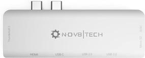 img 1 attached to NOV8Tech USB C Hub HDMI Multiport 7In2 Adapter Dongle For Silver MacBook Air M1 2021 2020 2019 2018 &Amp
