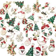 🎄 libiline 38pcs christmas pendant charm set for delightful necklace, bracelet, jewelry, sewing bags & scrapbooking: diy festive decoration supply with assorted christmas styles logo