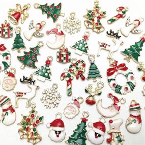 img 1 attached to 🎄 Libiline 38pcs Christmas Pendant Charm Set for Delightful Necklace, Bracelet, Jewelry, Sewing Bags & Scrapbooking: DIY Festive Decoration Supply with Assorted Christmas Styles