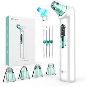 img 4 attached to 🔌 Electric Blackhead Remover Vacuum - Hotsch Pore Cleaner Tool, USB Rechargeable Acne Extractor Kit, LED Display with Upgraded Blue Light, 4 Replaceable Suction Probes