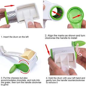 img 1 attached to Efficient LHS Rotary Cheese Graters: Hand 🧀 Crank Cutter for Hard Cheese, Chocolate, Nuts, and More